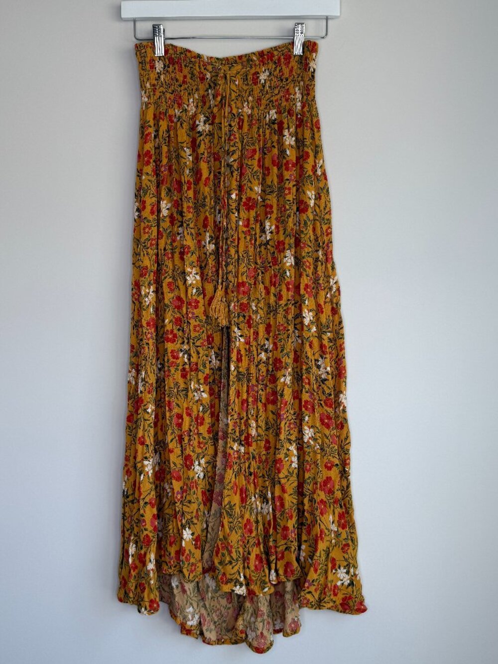 Rachel Zoe A-Line Mustard Floral Midi Skirt